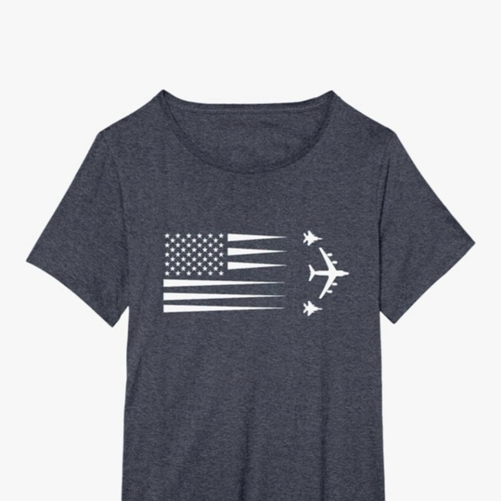 New Softstyle Heather Gray T-Shirt with US Air Force aviation theme. Size 1X